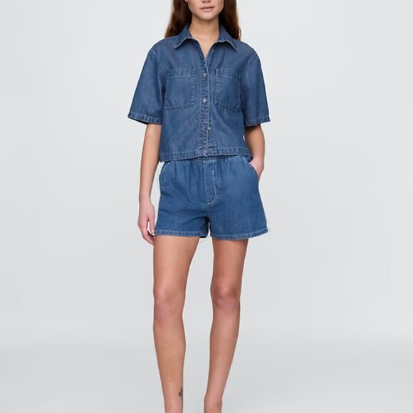 Mid Rise UltraSoft Denim Boxer Shorts | Medium Indigo | Size M | GAP - Picture 6 of 6